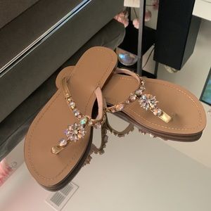 Rhinestone Slip-on Sandals